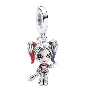 Harley Quinn Sterling silver charm for bracelets